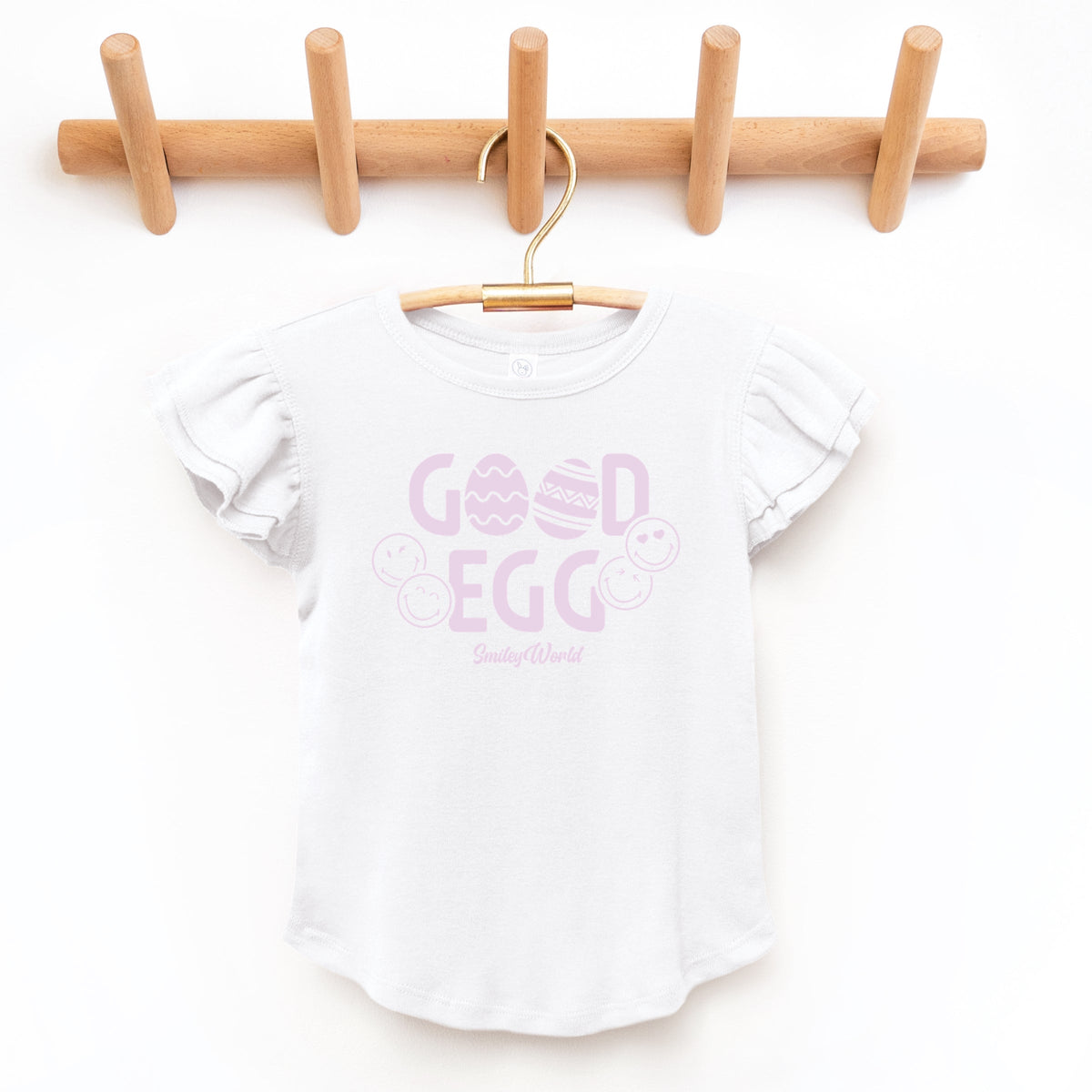 SmileyWorld Good Egg - Flutter Sleeve Graphic T-Shirt