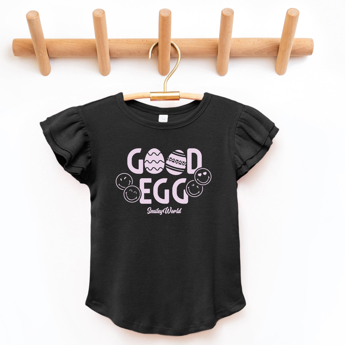 SmileyWorld Good Egg - Flutter Sleeve Graphic T-Shirt