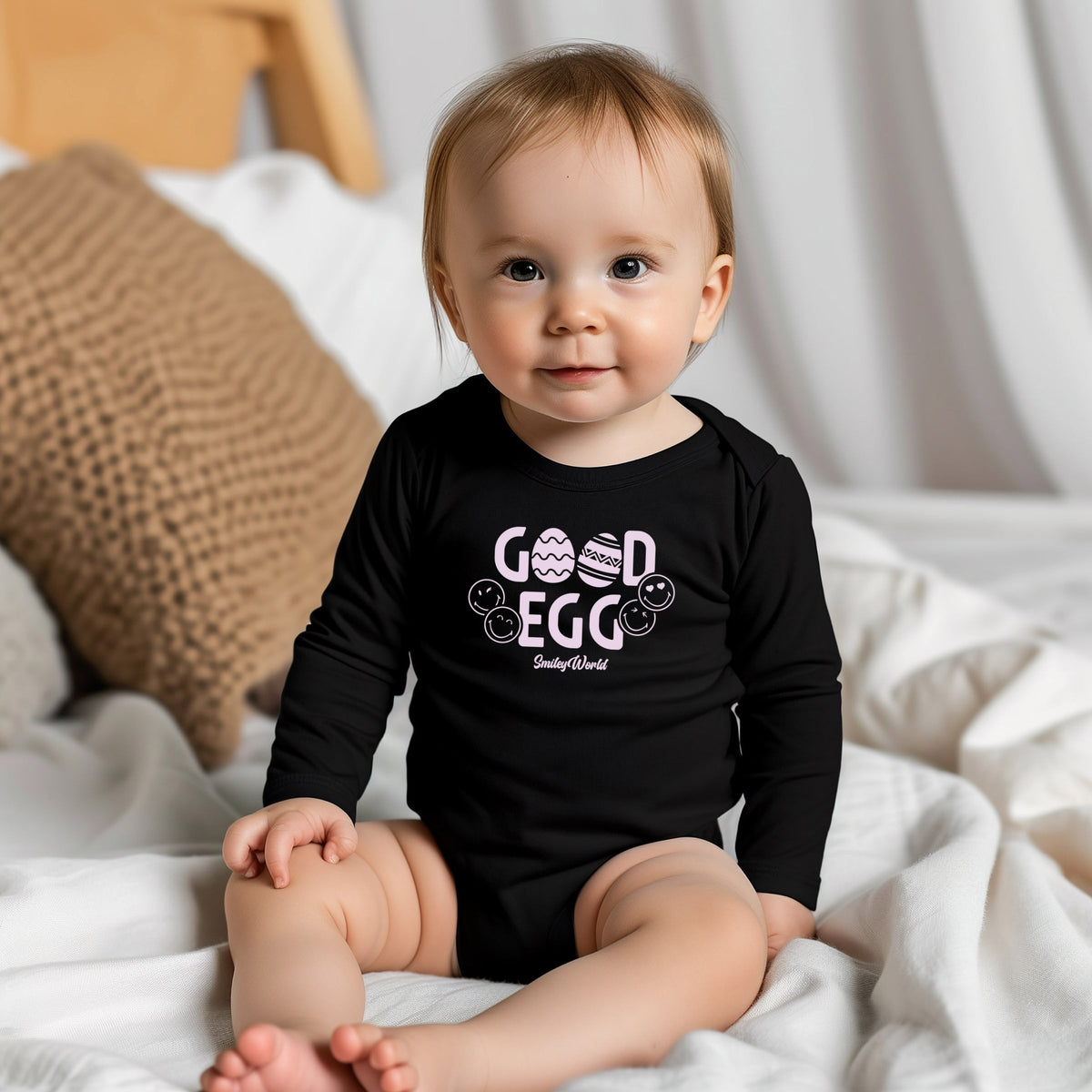 SmileyWorld Good Egg - Baby Long Sleeve Bodysuit