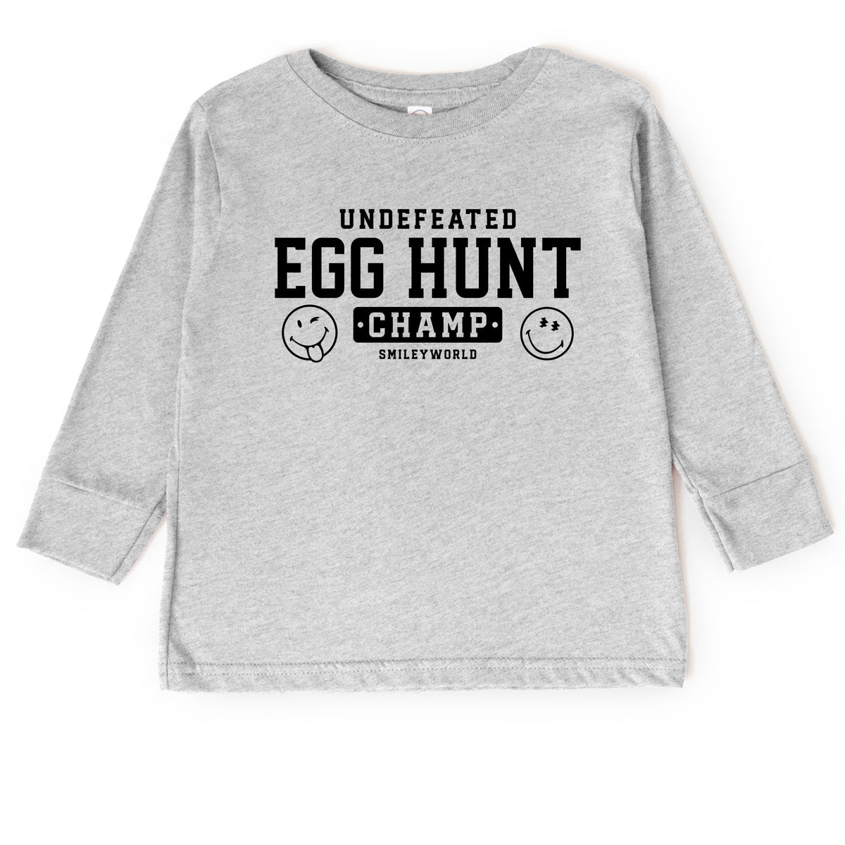 SmileyWorld Undefeated Egg Hunt Champ - Toddler Long Sleeve Graphic Tee