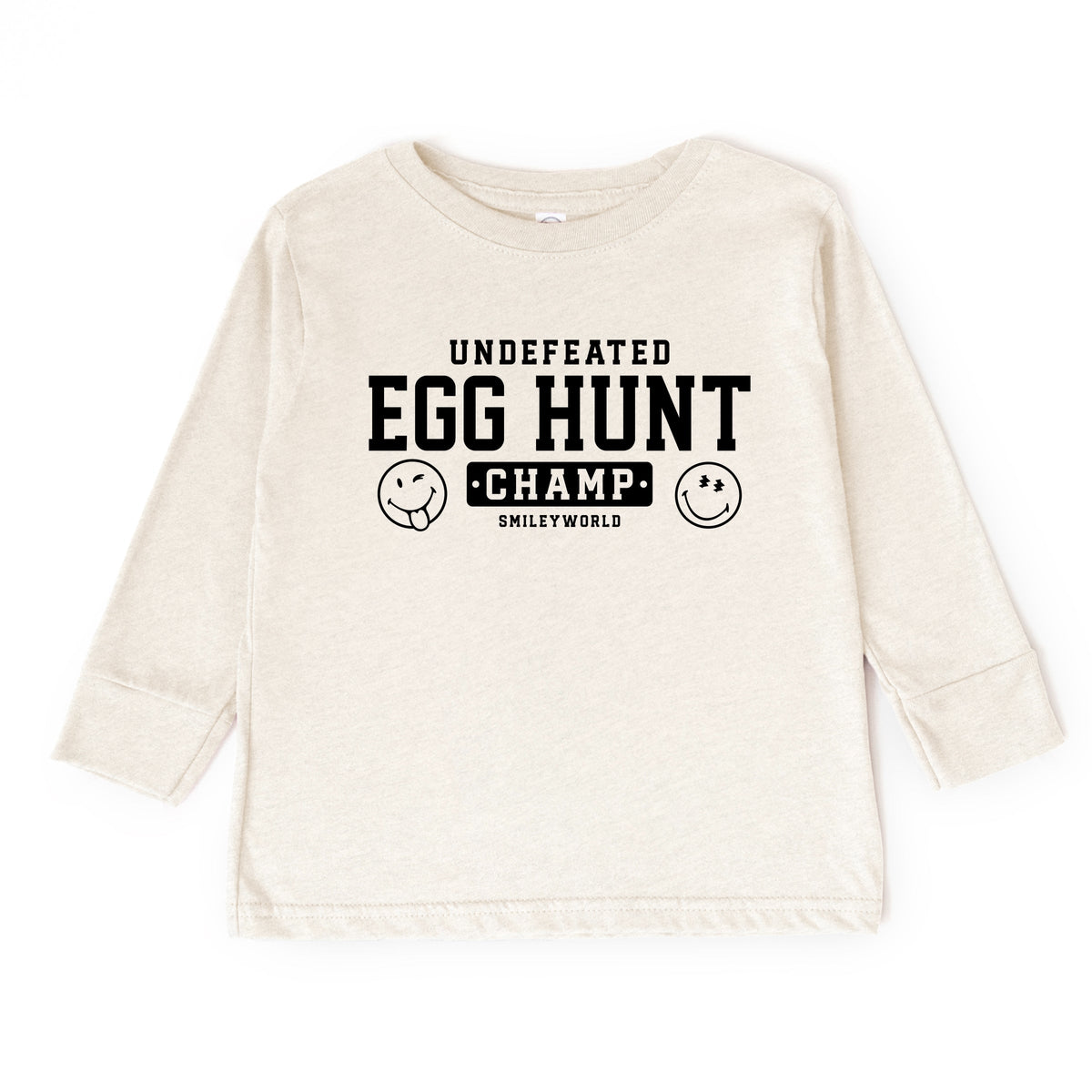 SmileyWorld Undefeated Egg Hunt Champ - Toddler Long Sleeve Graphic Tee
