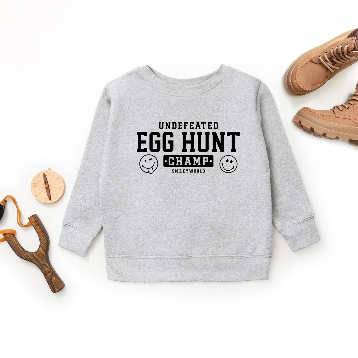 SmileyWorld Undefeated Egg Hunt Champ - Youth Graphic Sweatshirt
