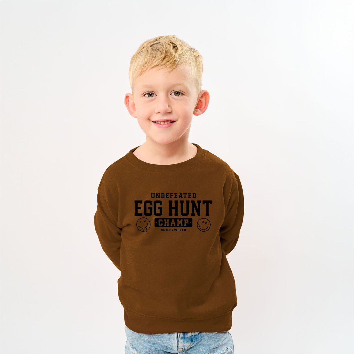 SmileyWorld Undefeated Egg Hunt Champ - Youth Graphic Sweatshirt