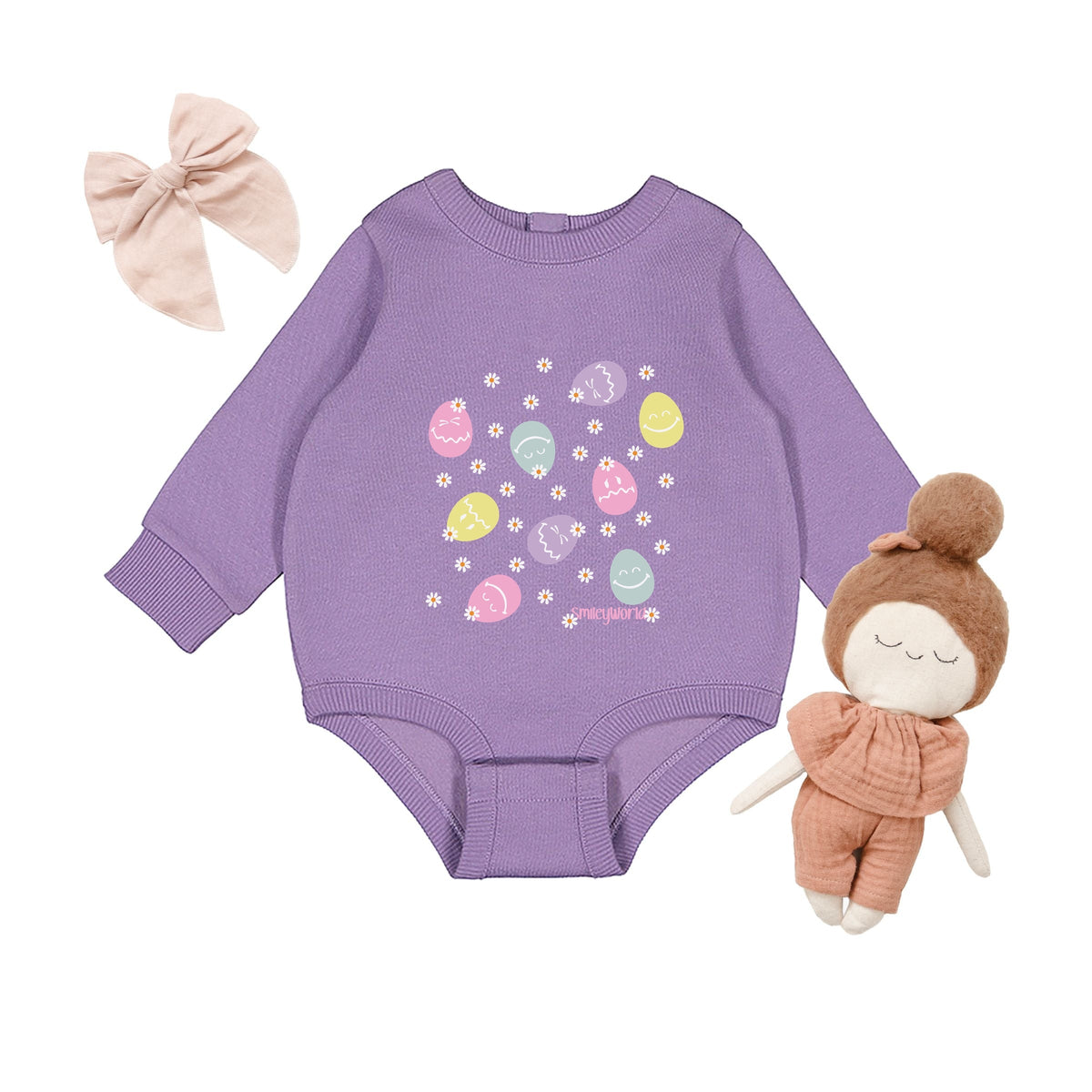 SmileyWorld Egg Flower Collage - Infant Fleece BodySuit