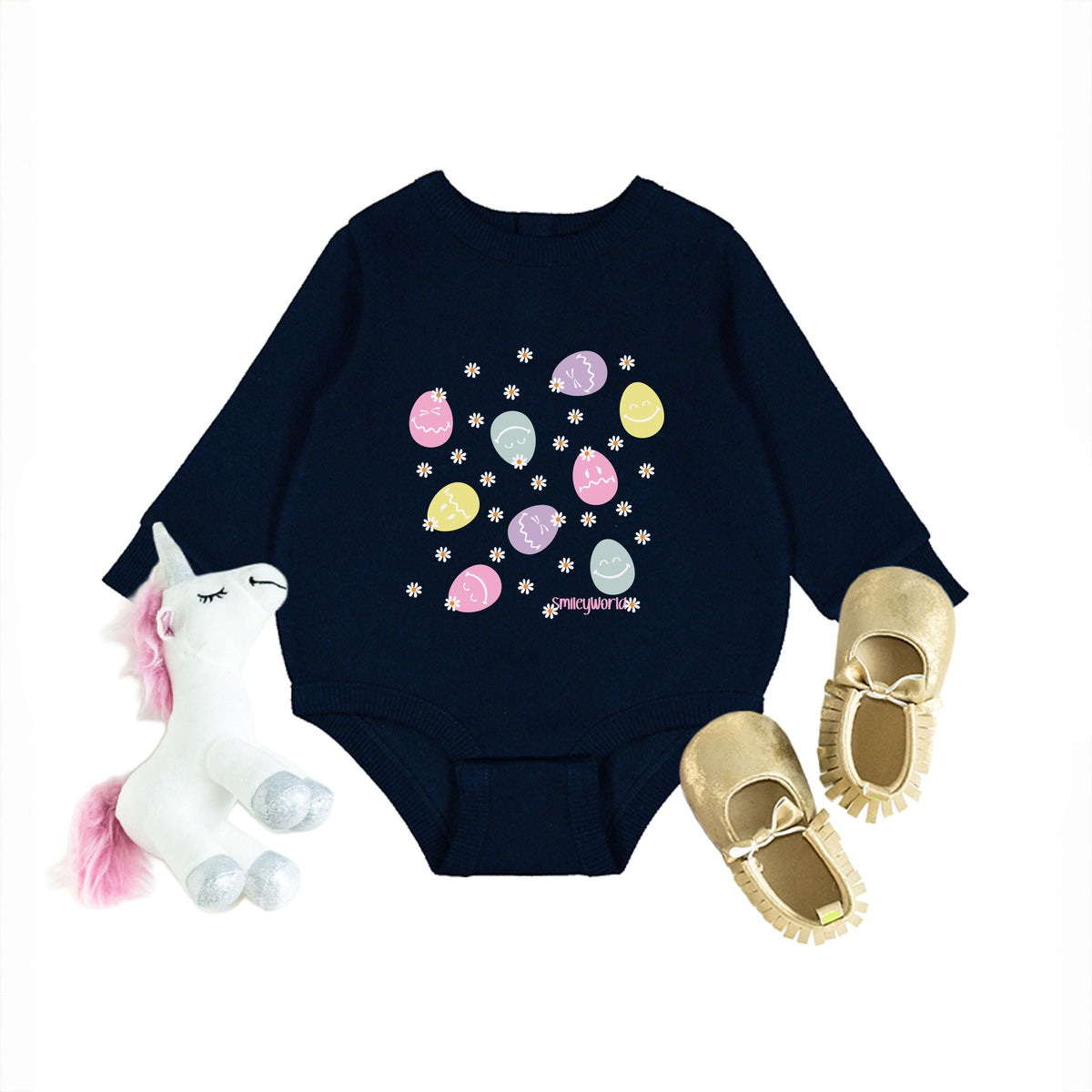 SmileyWorld Egg Flower Collage - Infant Fleece BodySuit