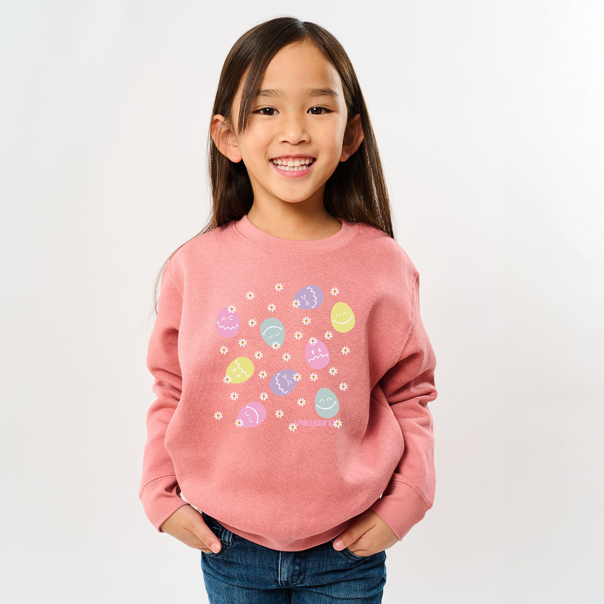SmileyWorld Egg Flower Collage - Youth Graphic Sweatshirt