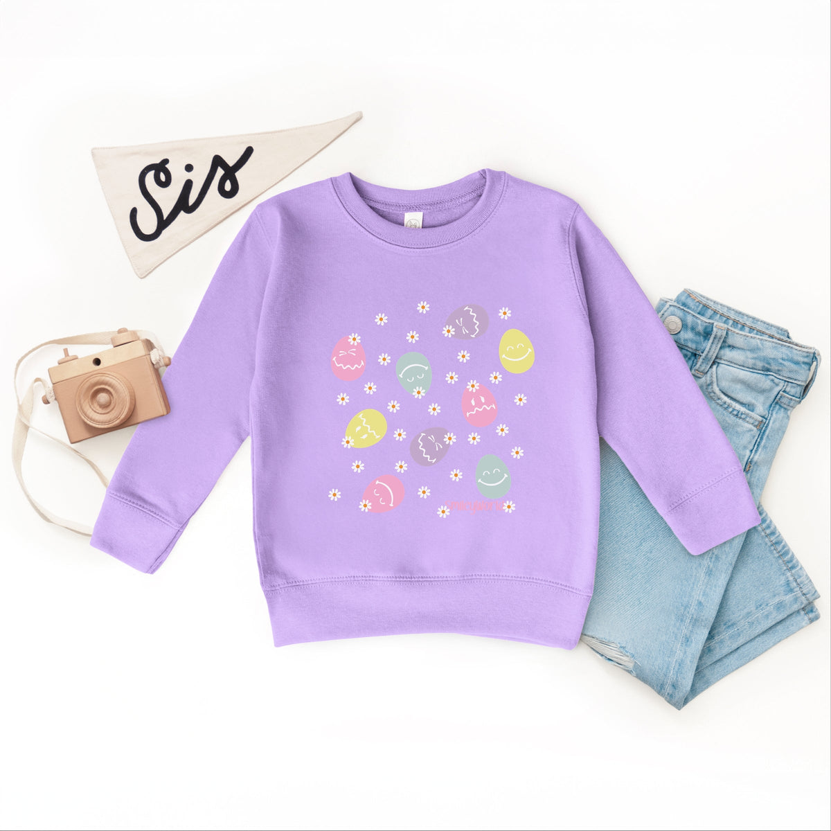 SmileyWorld Egg Flower Collage - Toddler Graphic Sweatshirt