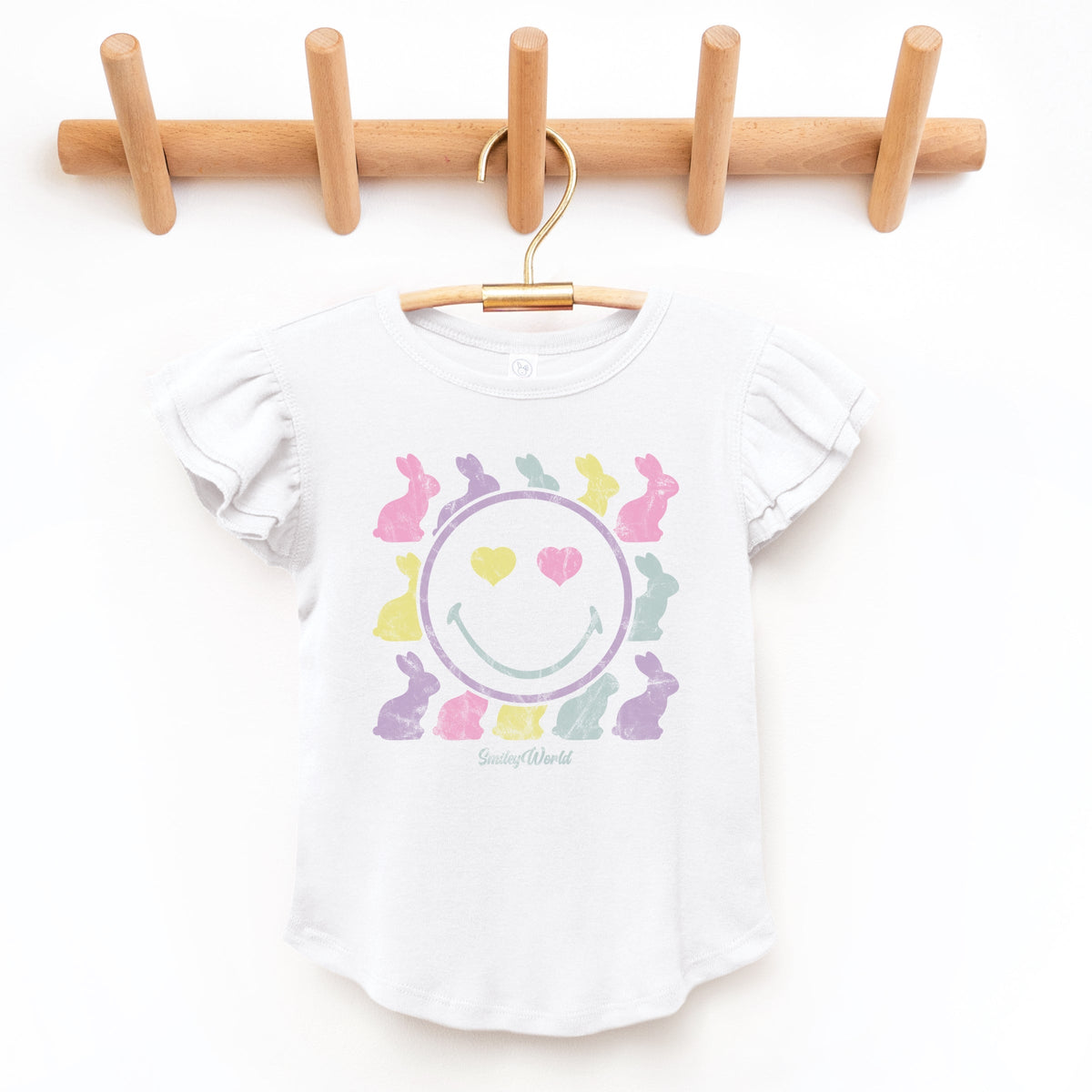 SmileyWorld Bunny Silhouettes - Flutter Sleeve Graphic T-Shirt