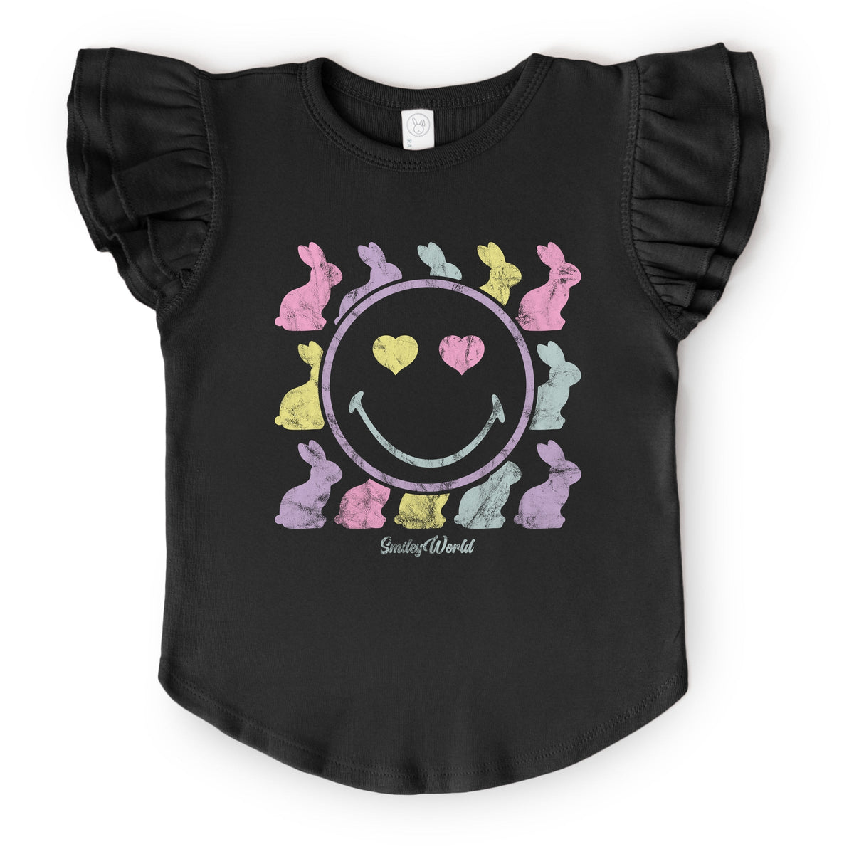 SmileyWorld Bunny Silhouettes - Flutter Sleeve Graphic T-Shirt