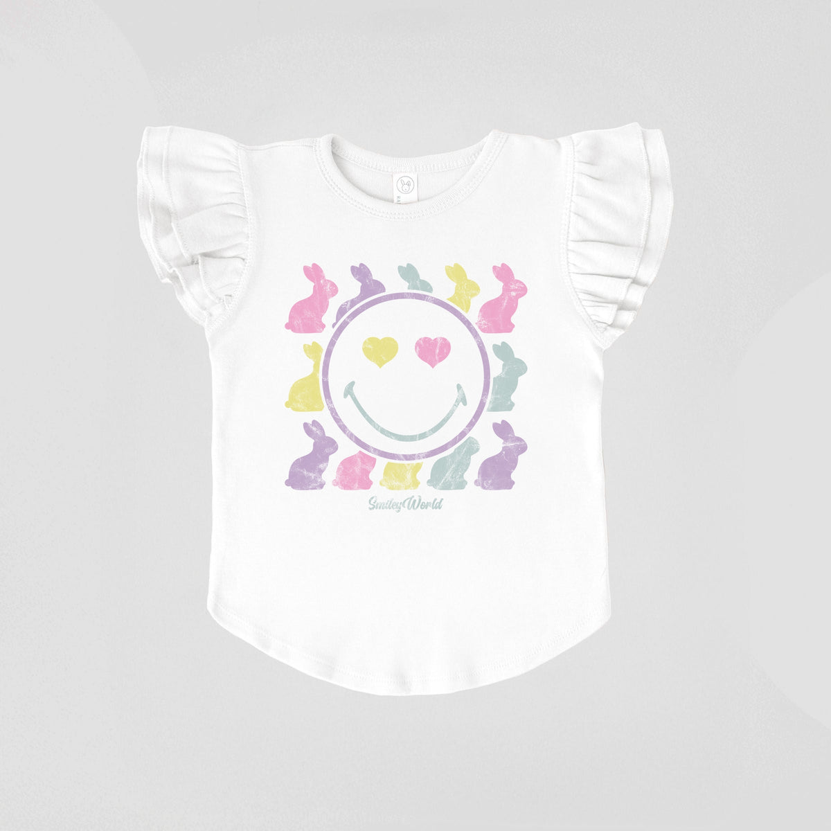 SmileyWorld Bunny Silhouettes - Flutter Sleeve Graphic T-Shirt
