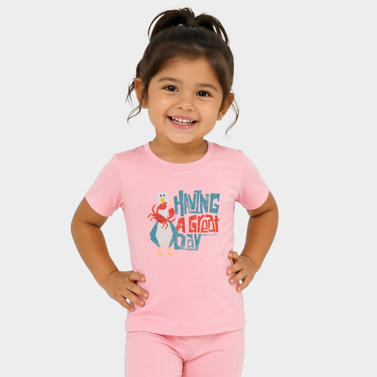 SmileyWorld Having A Great Day - Toddler Crew Shorts Set