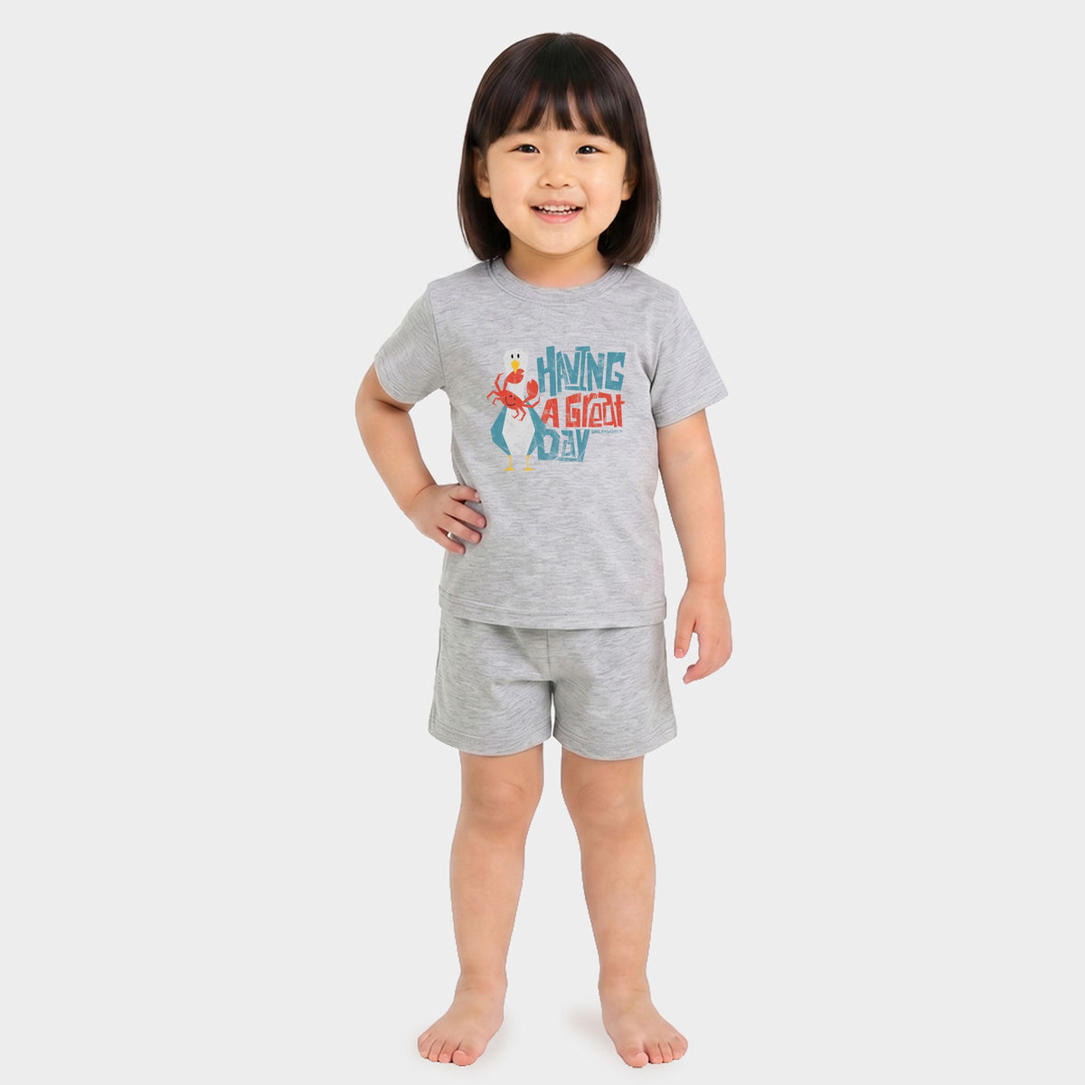 SmileyWorld Having A Great Day - Toddler Crew Shorts Set