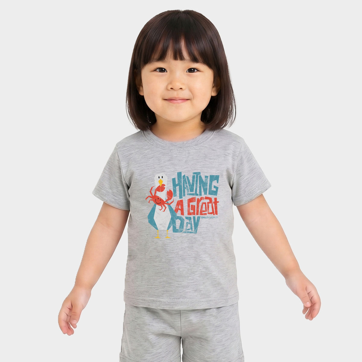 SmileyWorld Having A Great Day - Toddler Crew Shorts Set