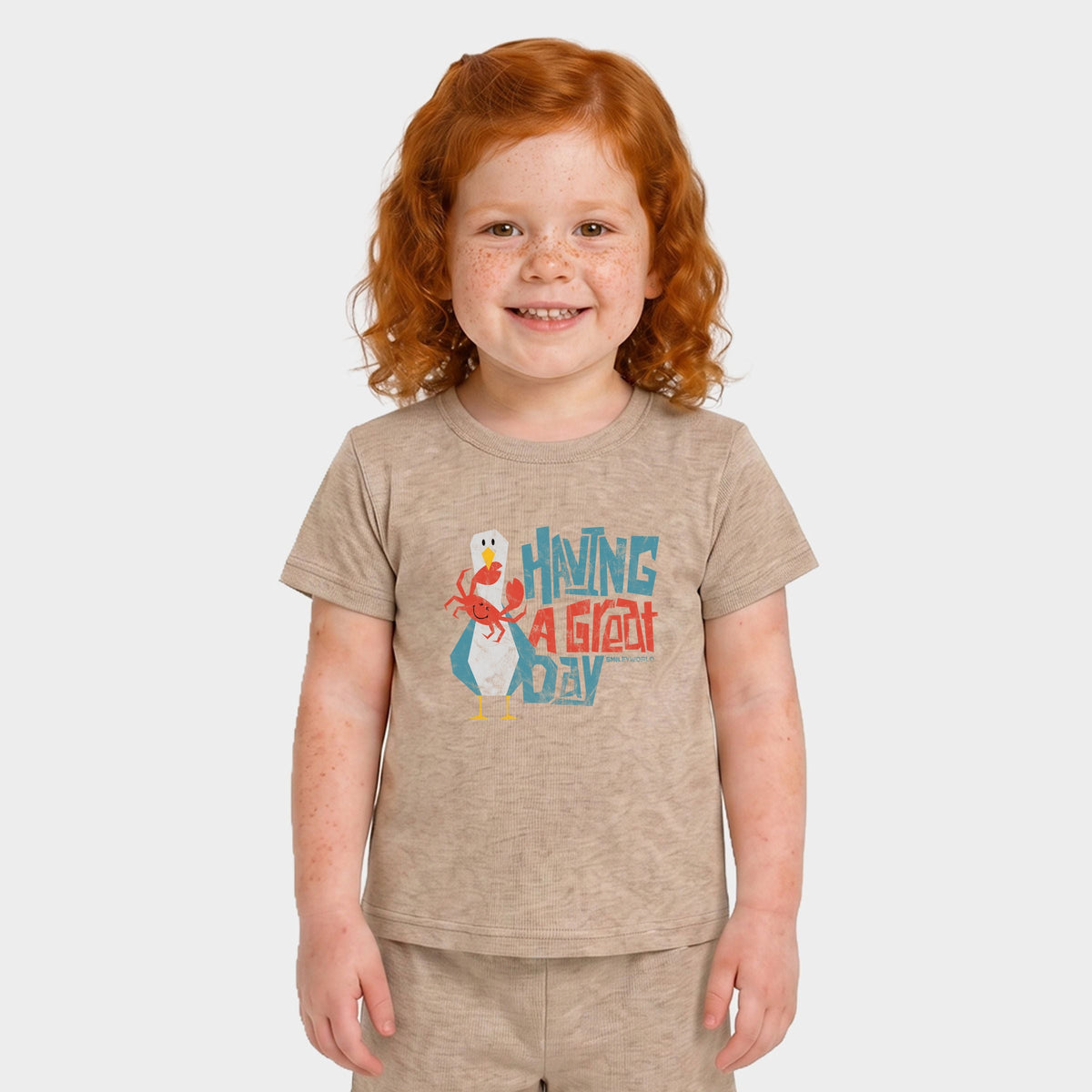 SmileyWorld Having A Great Day - Toddler Crew Shorts Set