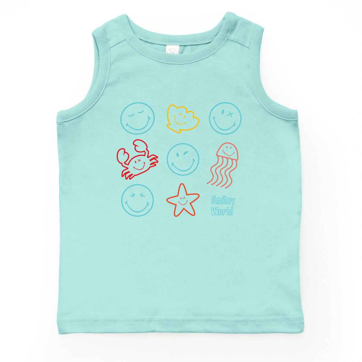 SmileyWorld Sea Critters Grid - Youth Tank Top