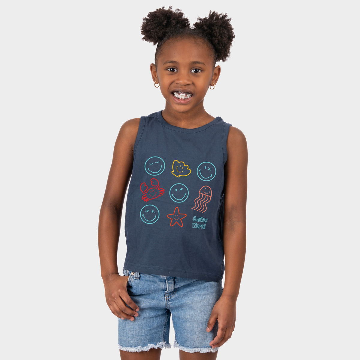 SmileyWorld Sea Critters Grid - Youth Tank Top