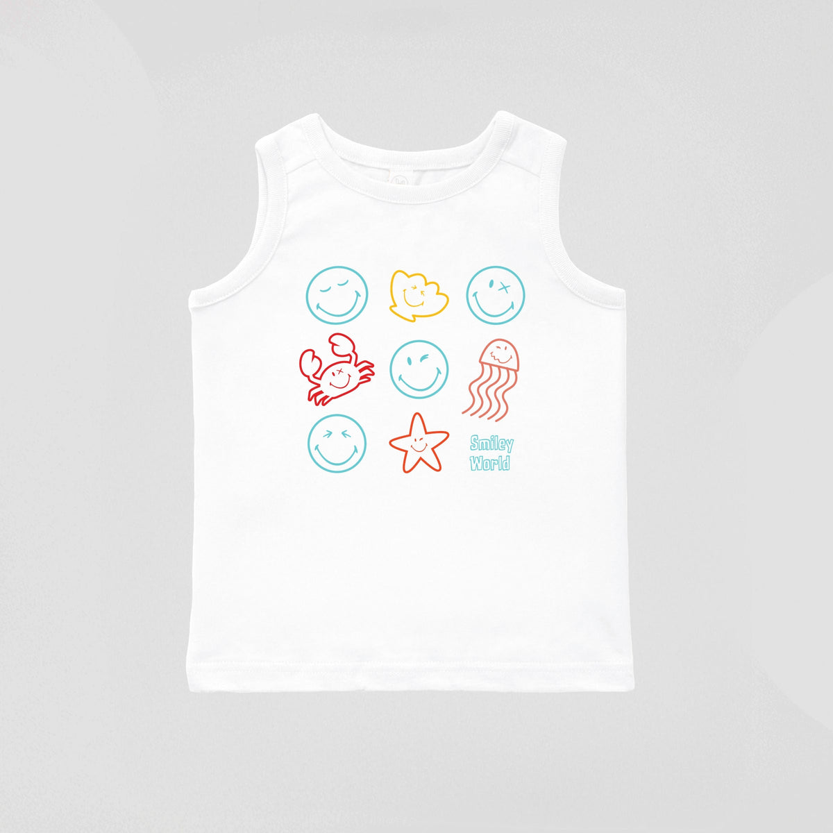 SmileyWorld Sea Critters Grid - Youth Tank Top