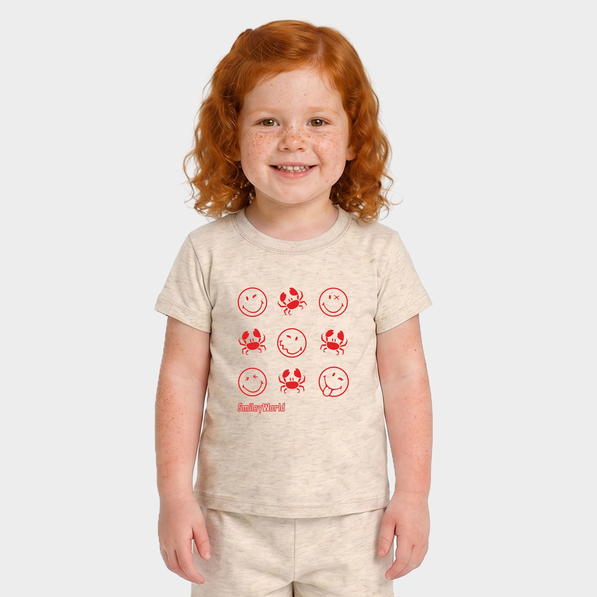 SmileyWorld Crabby Grid - Toddler Crew Shorts Set