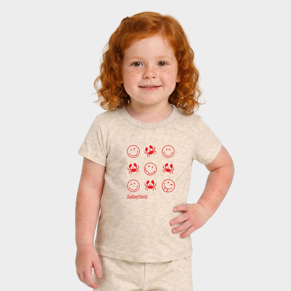 SmileyWorld Crabby Grid - Toddler Crew Shorts Set