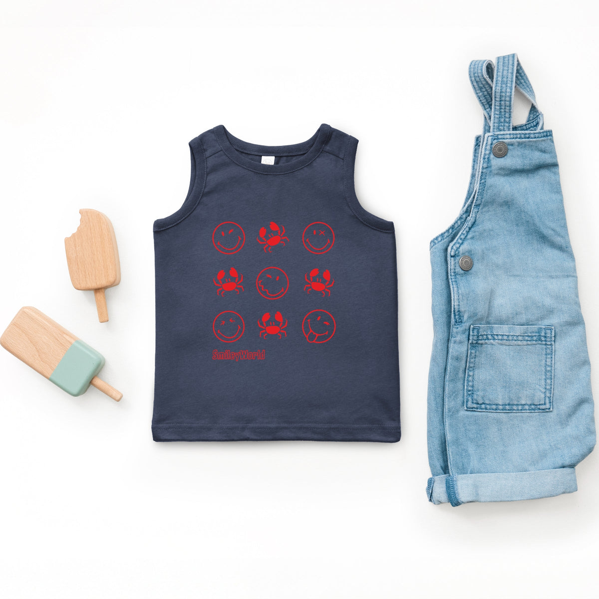SmileyWorld Crabby Grid - Toddler Graphic Tank