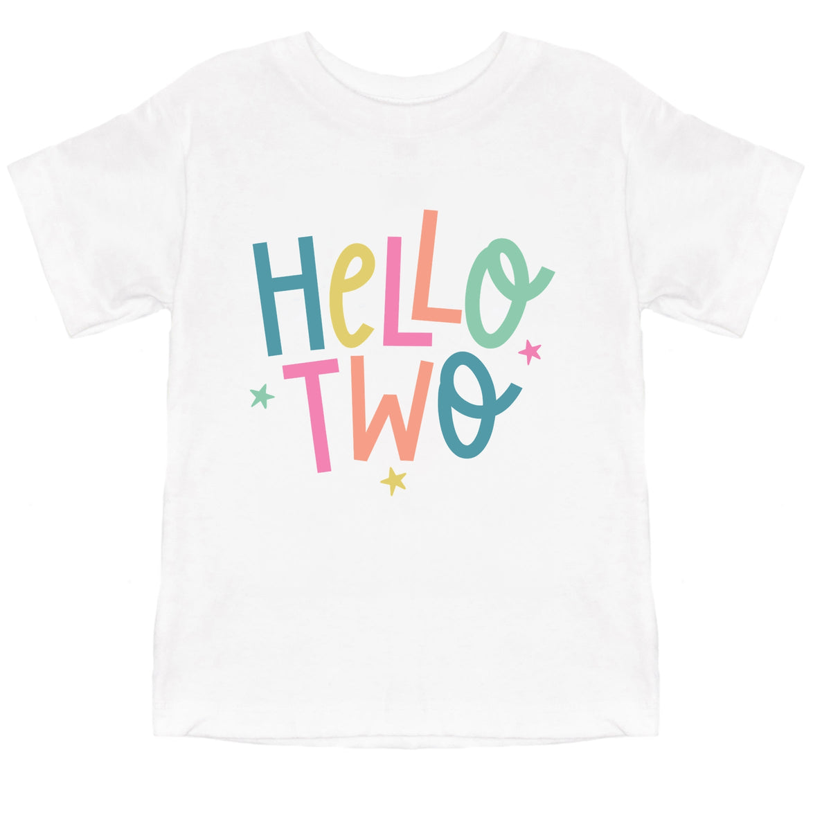 Hello Two Stars - Toddler Short Sleeve Graphic T-Shirt