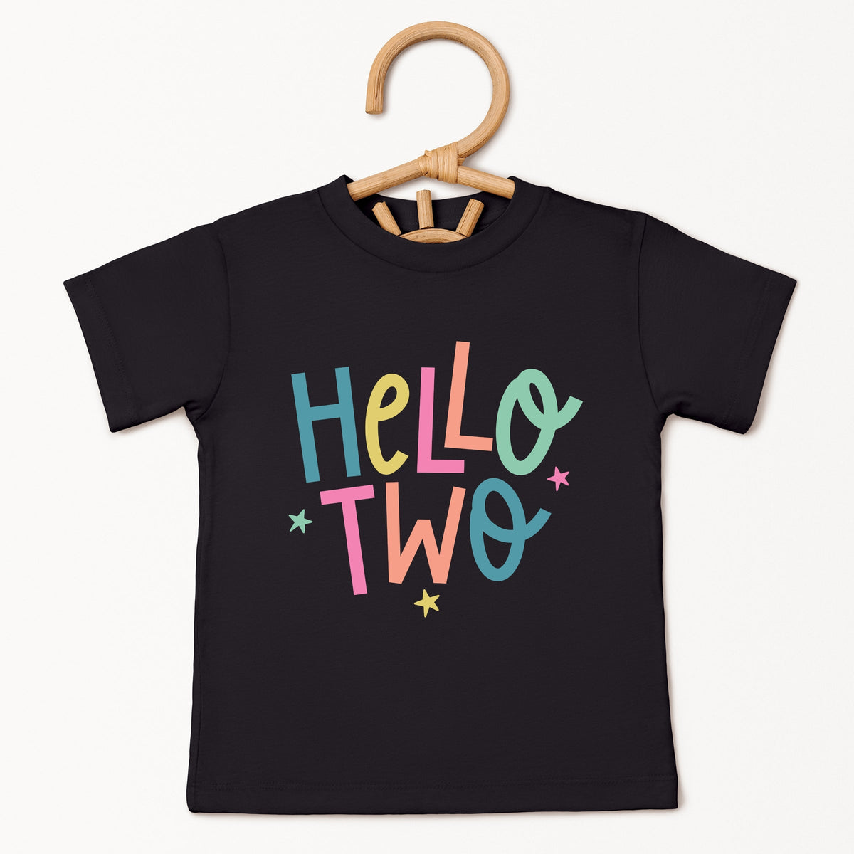 Hello Two Stars - Toddler Short Sleeve Graphic T-Shirt