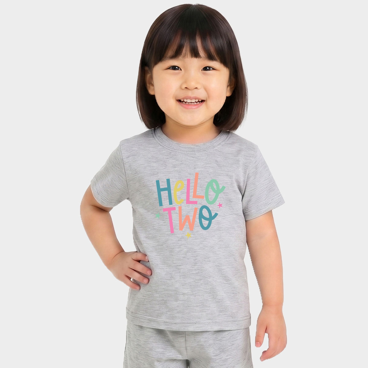 Hello Two Stars - Toddler Crew Shorts Set