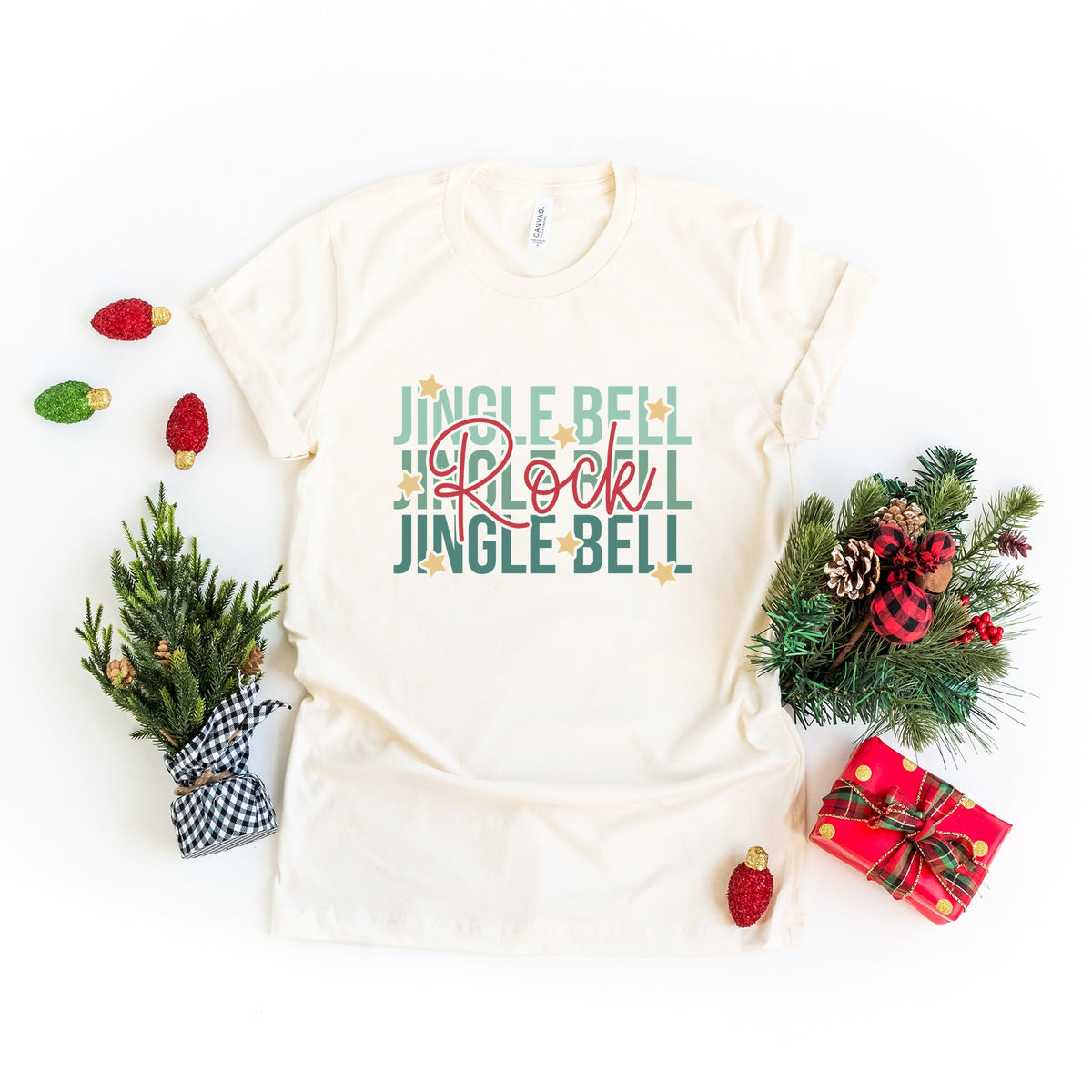 Jingle Bell Rock Stacked Stars - Women's Short Sleeve Tee