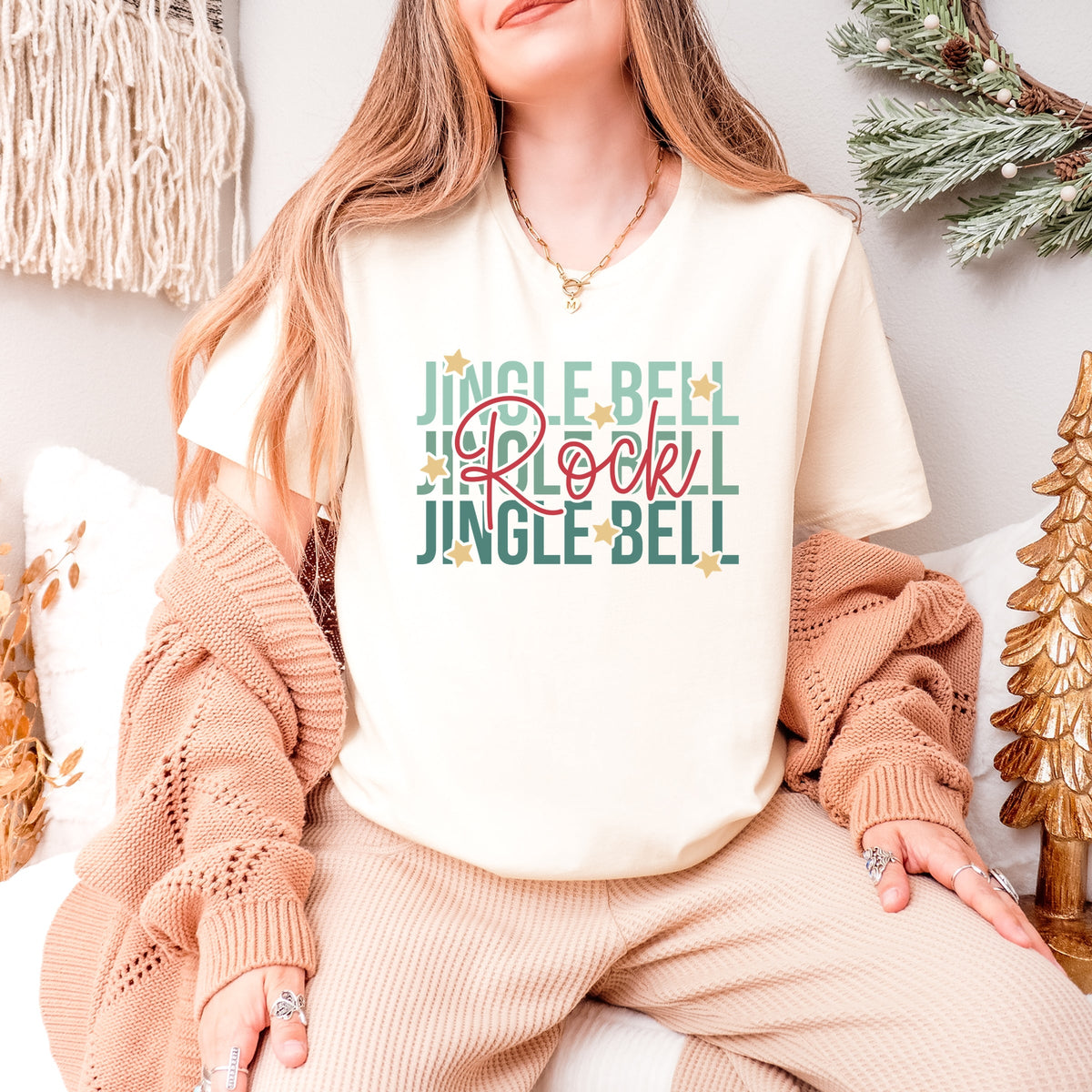 Jingle Bell Rock Stacked Stars - Women's Short Sleeve Tee