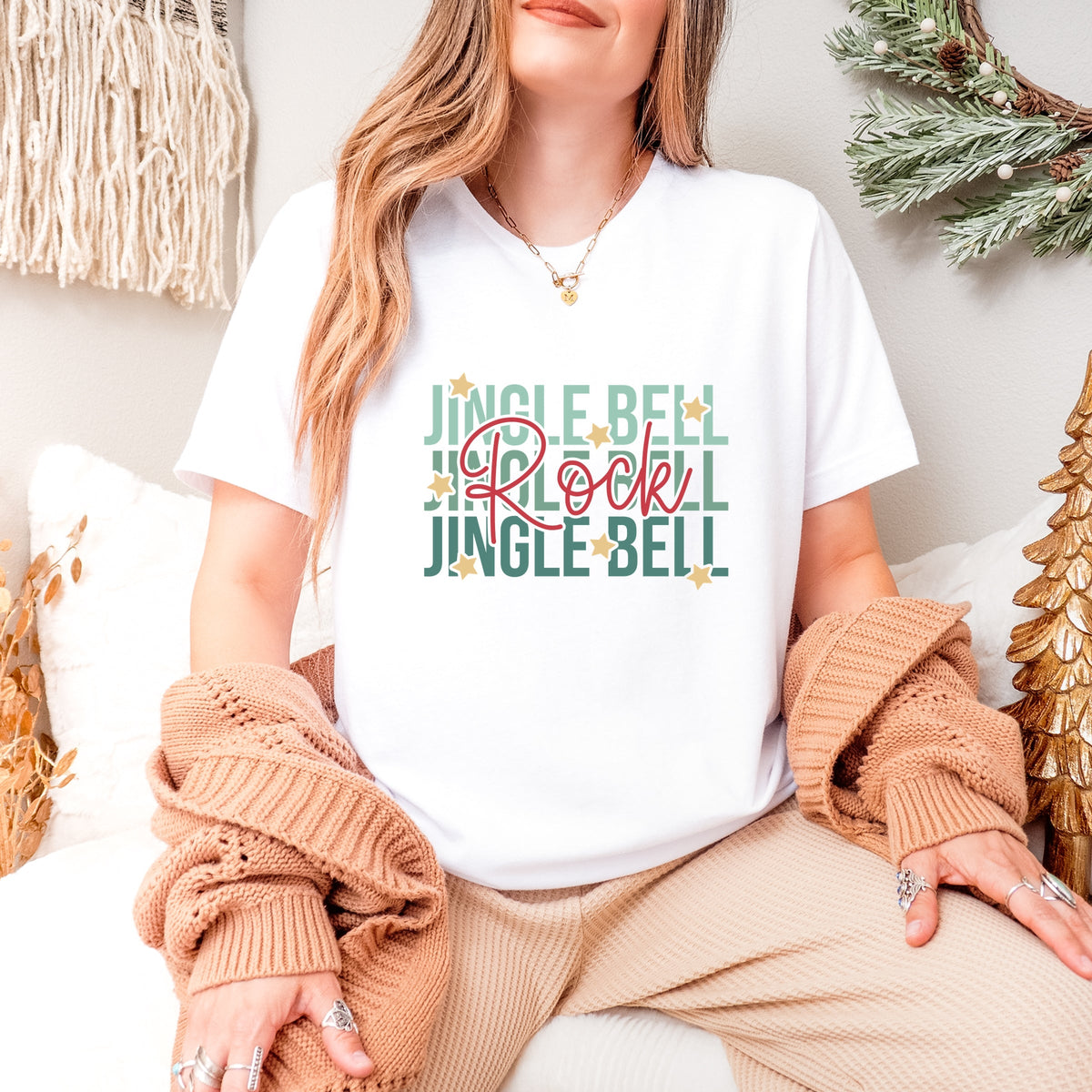 Jingle Bell Rock Stacked Stars - Women's Short Sleeve Tee