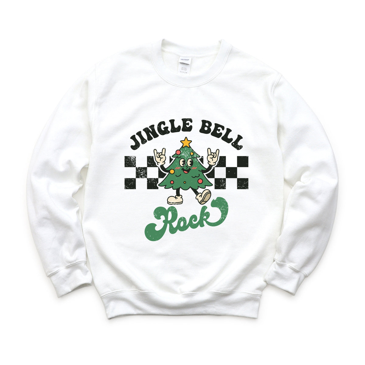 Jingle Bell Rock Checkered Tree - Women's Sweatshirt