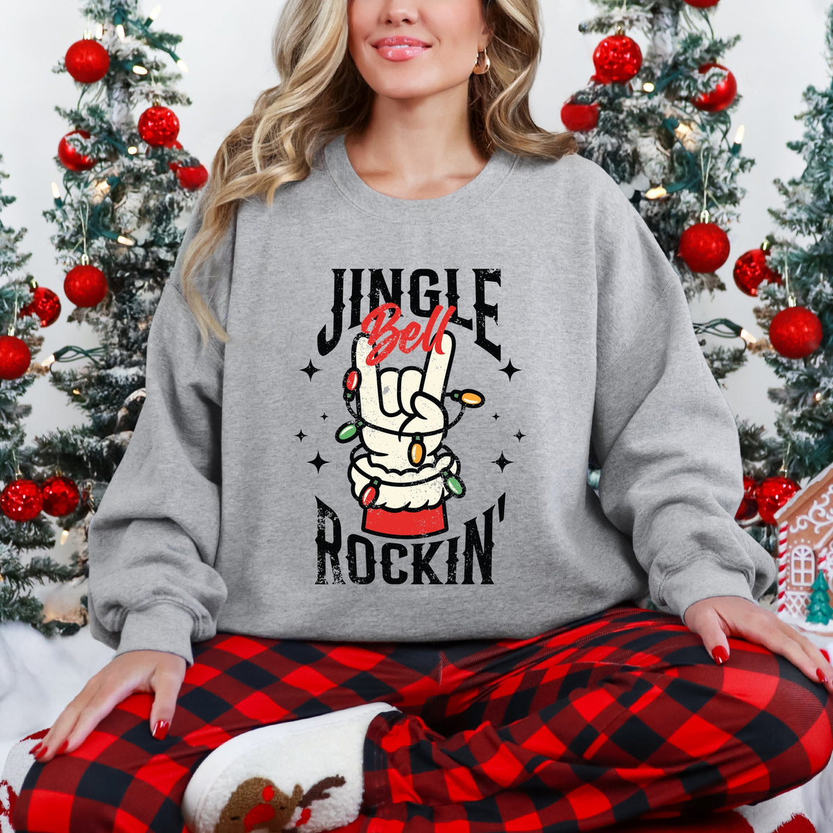 Jingle Bell Rockin' Santa Glove - Women's Sweatshirt