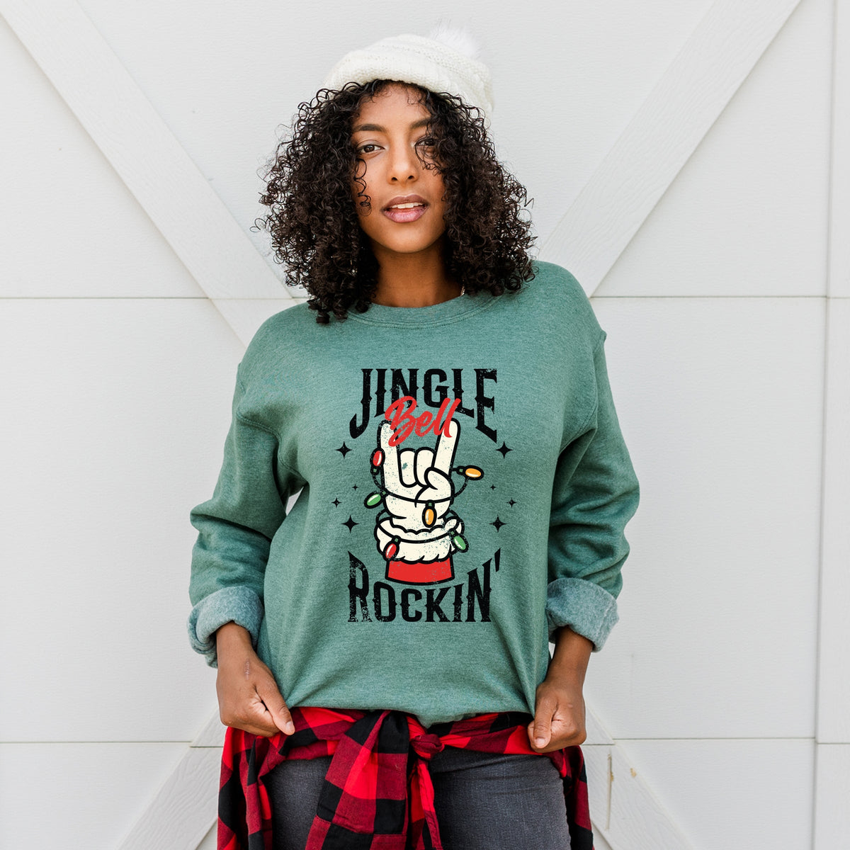 Jingle Bell Rockin' Santa Glove - Women's Sweatshirt