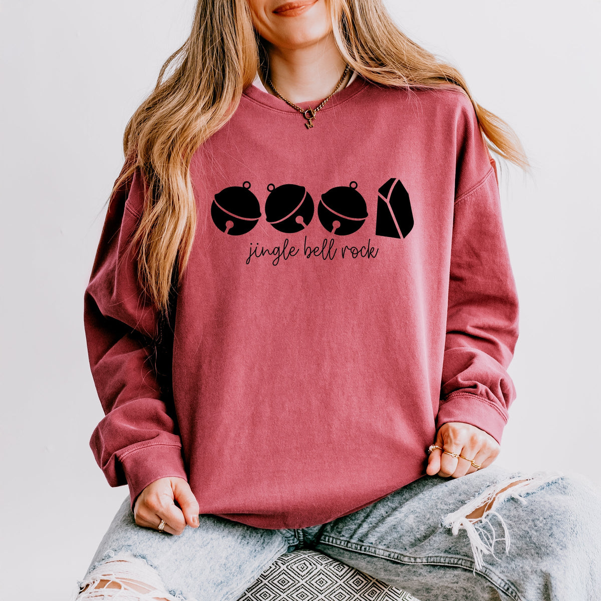 Jingle Bell Rock Icons - Women's Lightweight Garment Dyed Sweatshirt