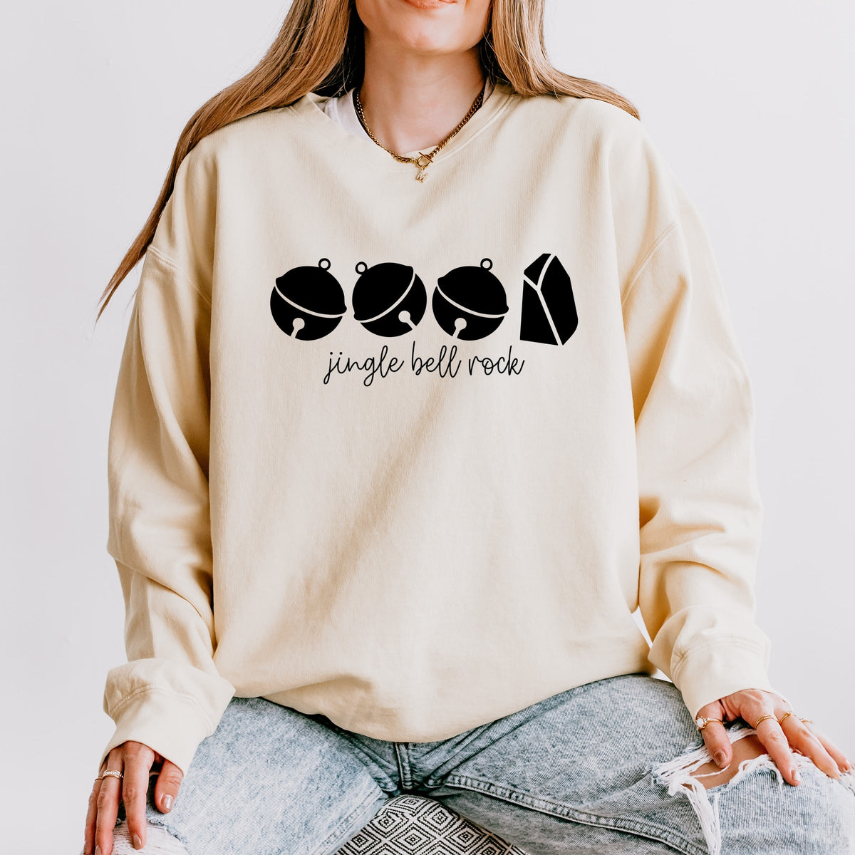 Jingle Bell Rock Icons - Women's Lightweight Garment Dyed Sweatshirt