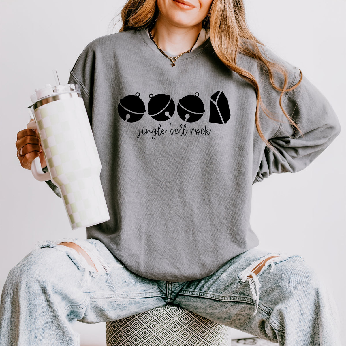 Jingle Bell Rock Icons - Women's Lightweight Garment Dyed Sweatshirt