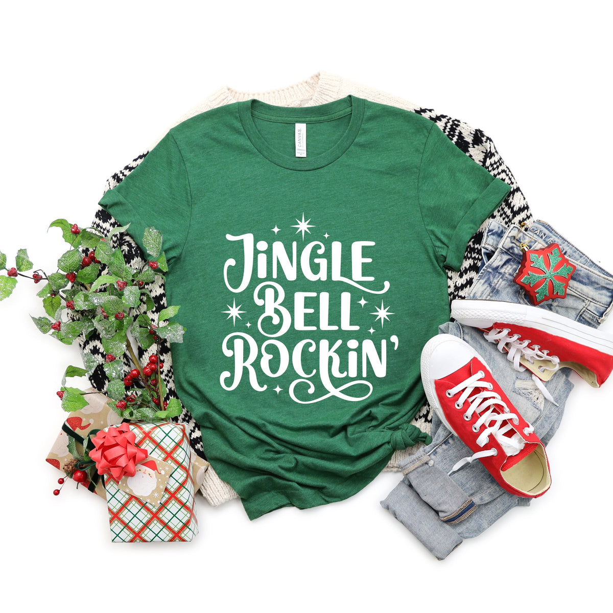 Jingle Bell Rockin' Sparkle - Womens Short Sleeve Tee