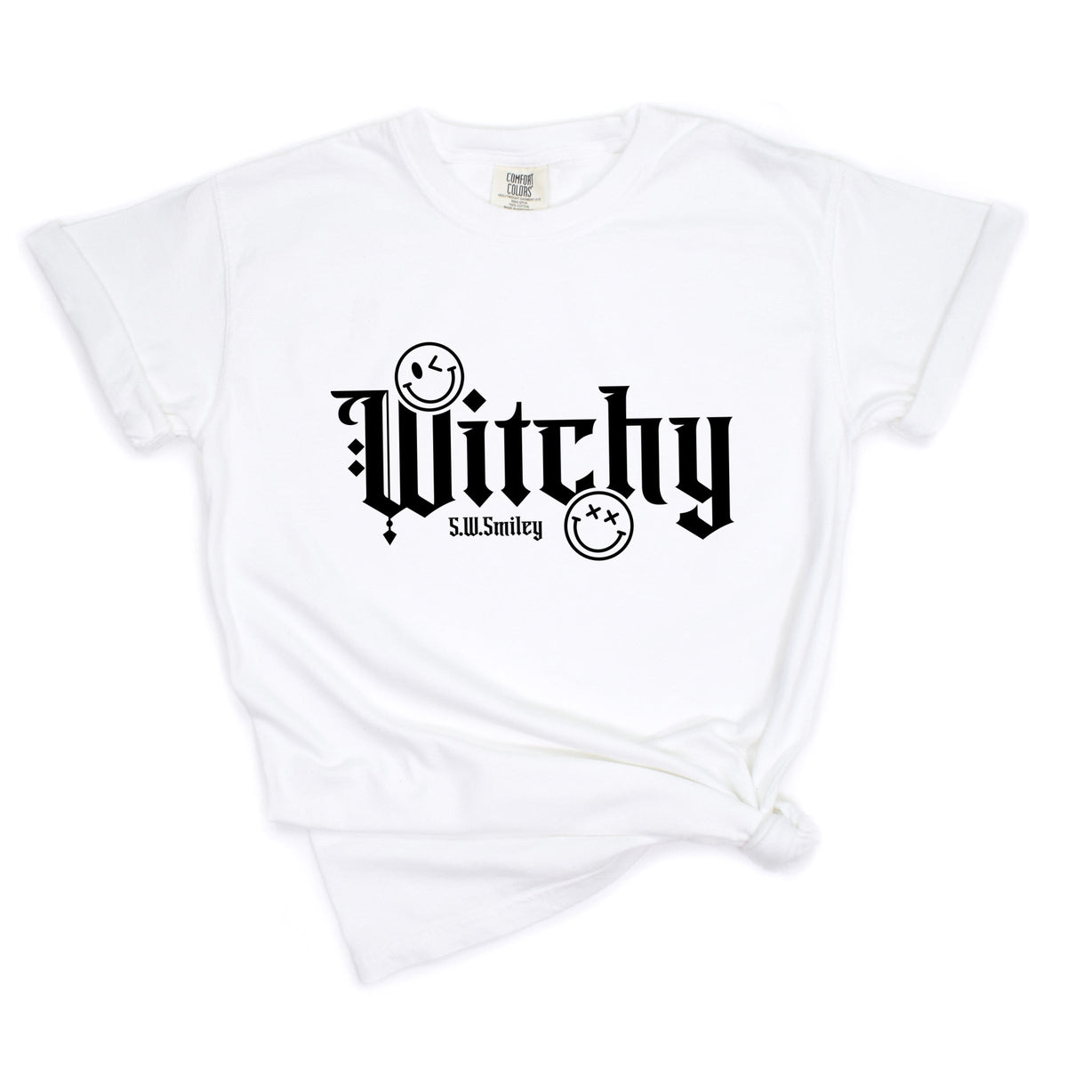 S.W.Smiley Witchy Bold - Women's Garment Dyed Graphic T-Shirt