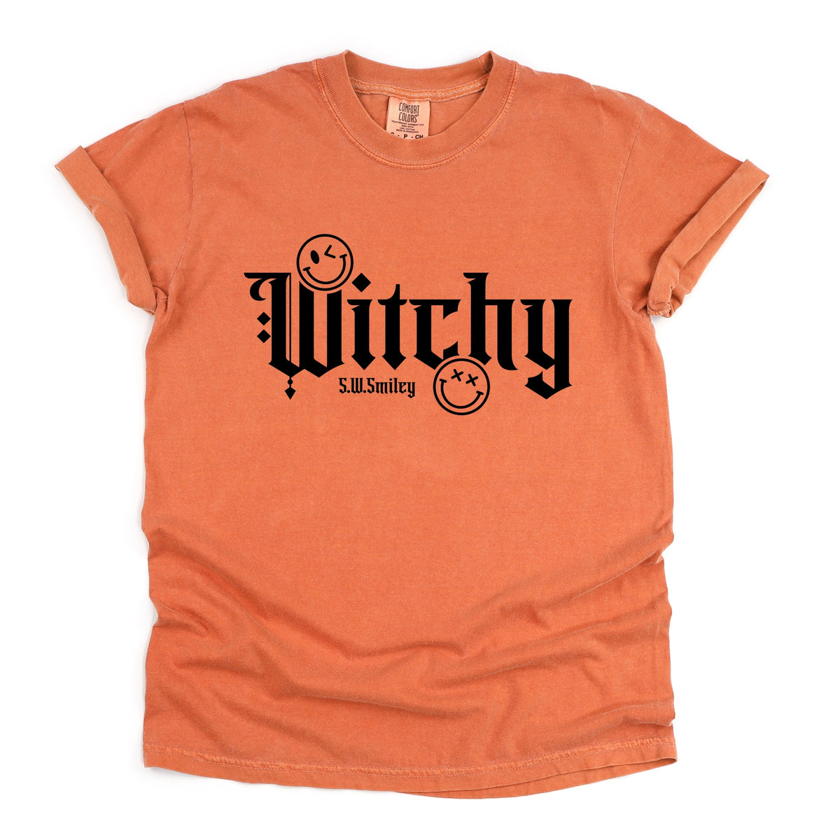 S.W.Smiley Witchy Bold - Women's Garment Dyed Graphic T-Shirt