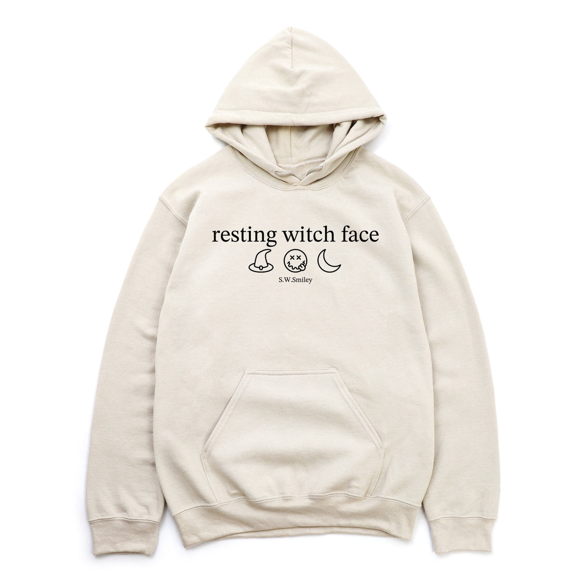 S.W.Smiley Resting Witch Face Typewriter - Women's Graphic Hoodie
