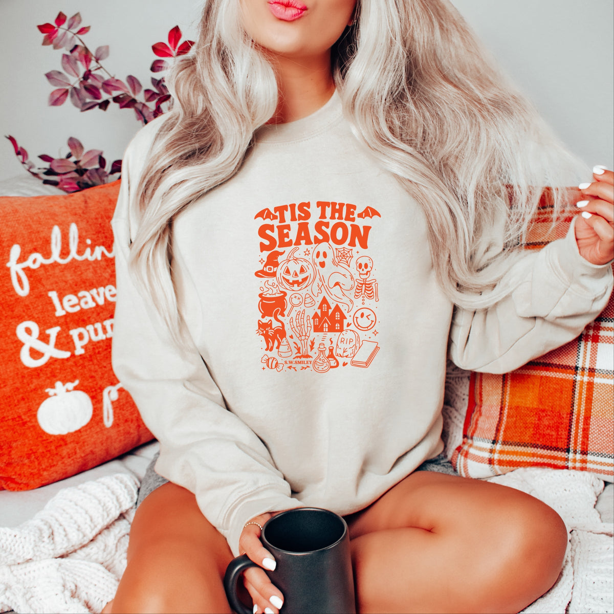 S.W.Smiley Tis The Season Halloween - Women's Graphic Sweatshirt