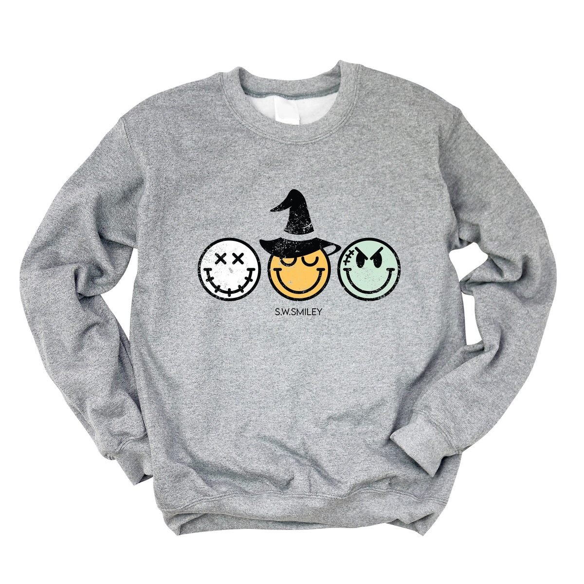 S.W.Smiley Skeleton Witchy Monster - Women's Graphic Sweatshirt