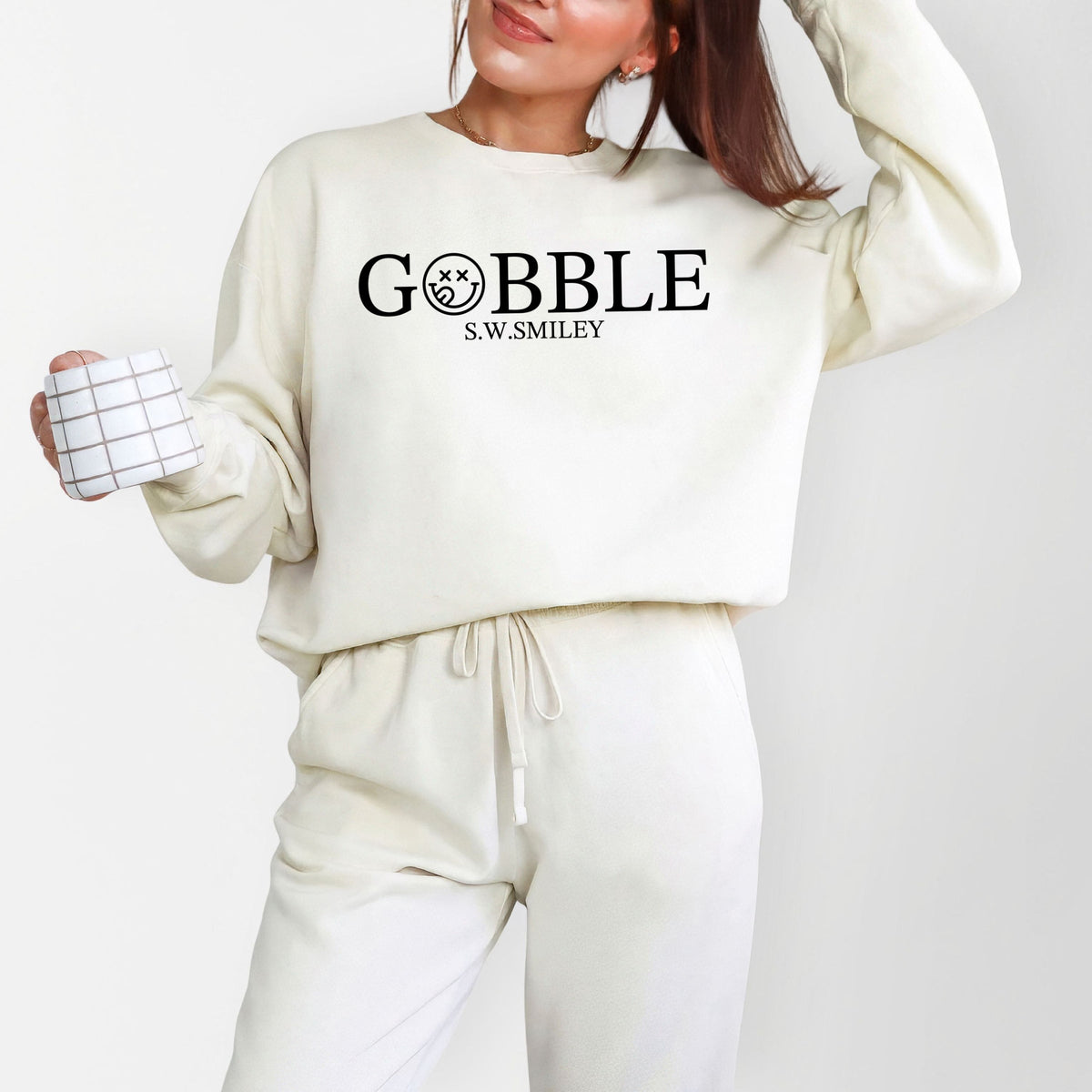 S.W.Smiley Gobble Typewriter - Women's Lightweight Garment Dyed Sweatshirt