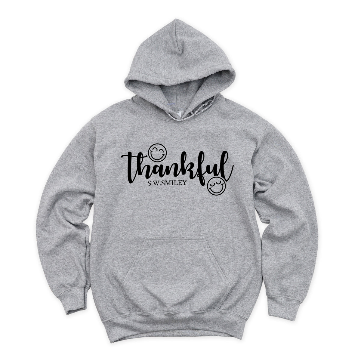 S.W.Smiley Thankful Cursive - Women's Graphic Hoodie