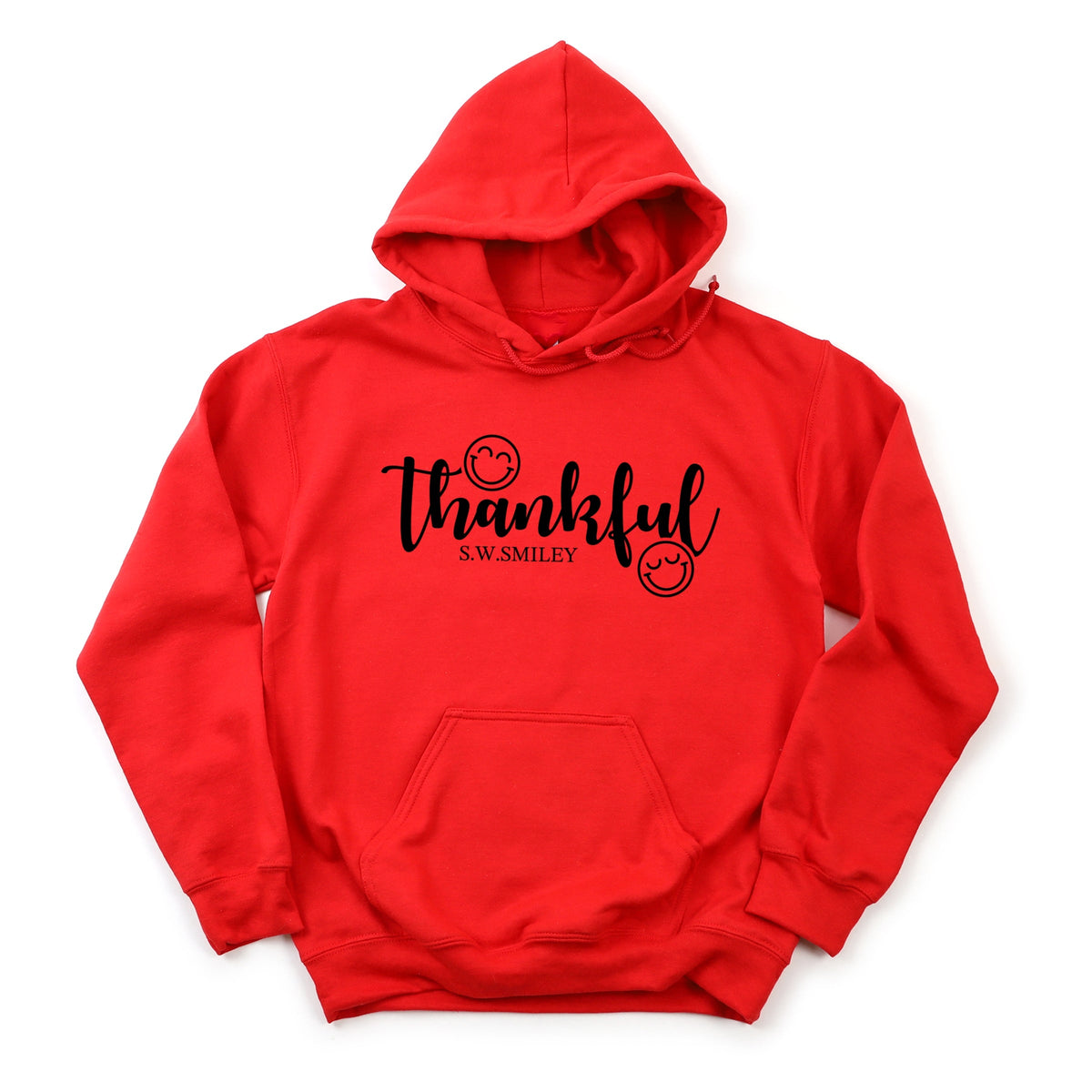 S.W.Smiley Thankful Cursive - Women's Graphic Hoodie