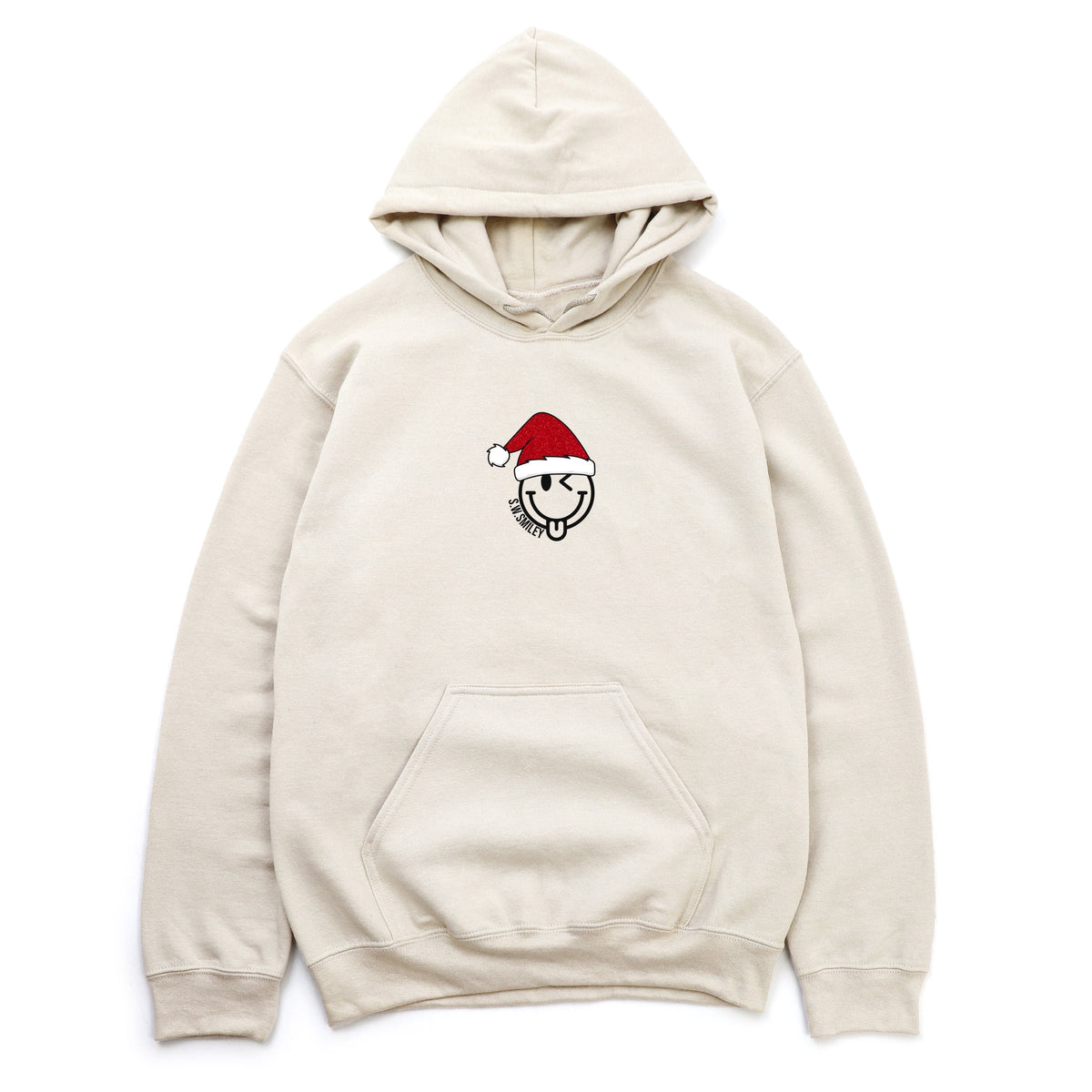 S.W.Smiley Santa Hat Glitter - Women's Graphic Hoodie