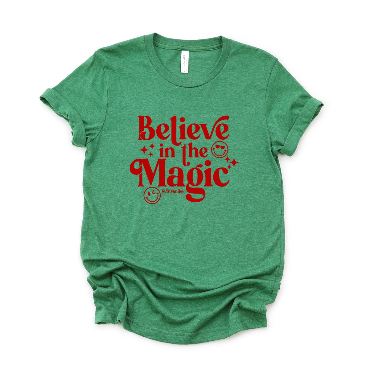 S.W.Smiley Believe in Magic Sparkle - Women's Short Sleeve Graphic T-Shirt