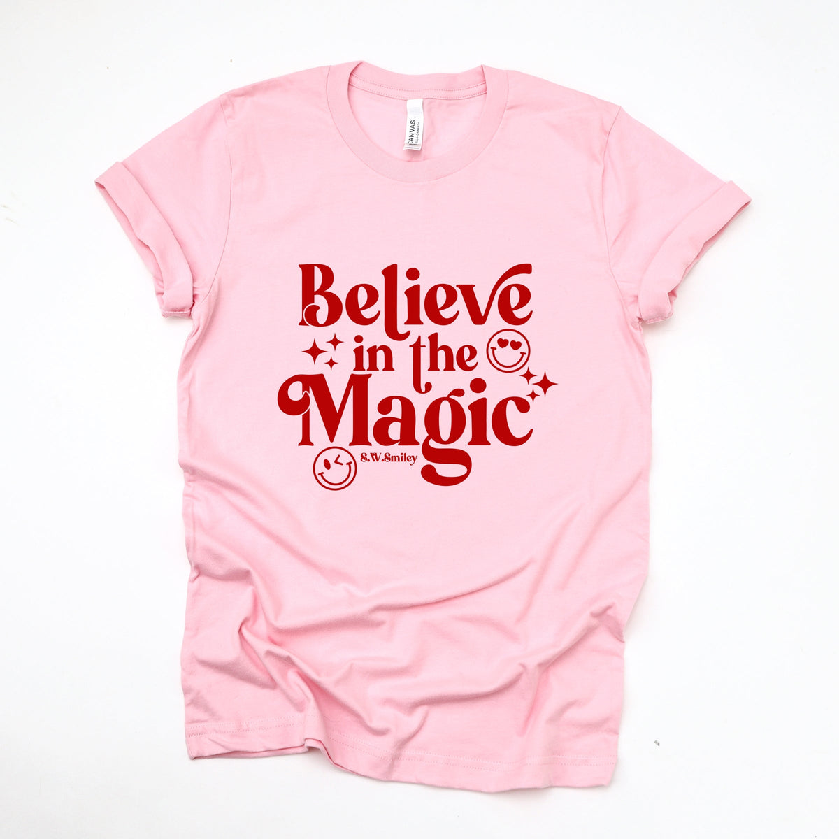 S.W.Smiley Believe in Magic Sparkle - Women's Short Sleeve Graphic T-Shirt