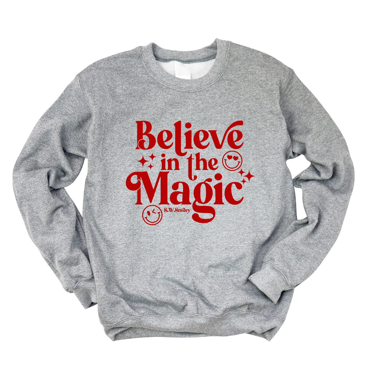 S.W.Smiley Believe in Magic Sparkle - Women's Graphic Sweatshirt