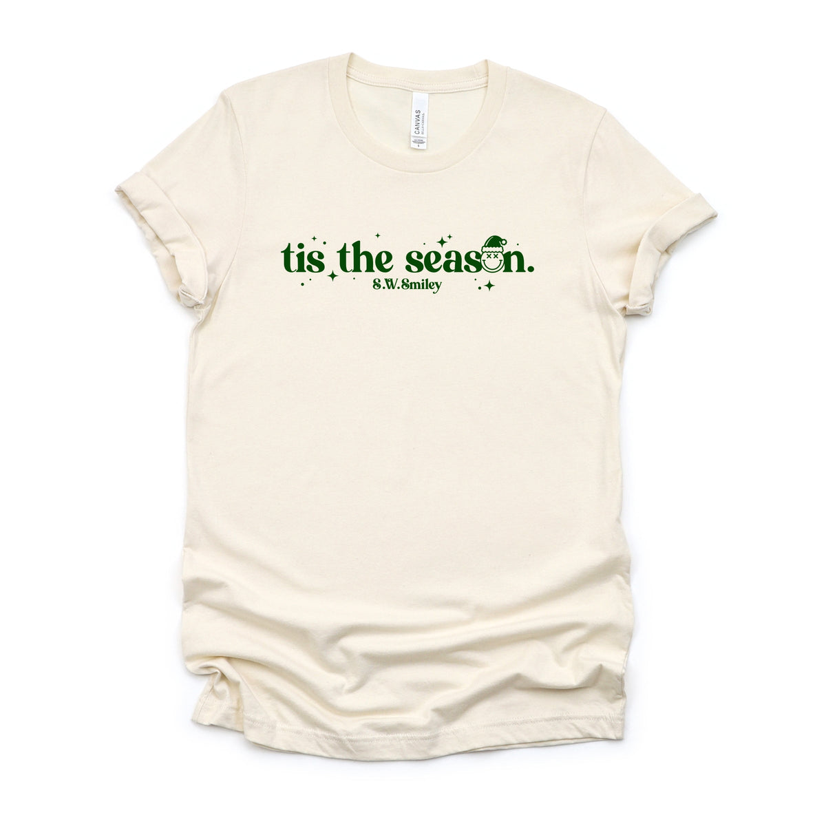 S.W.Smiley Tis The Season Sparkle - Women's Short Sleeve Graphic T-Shirt